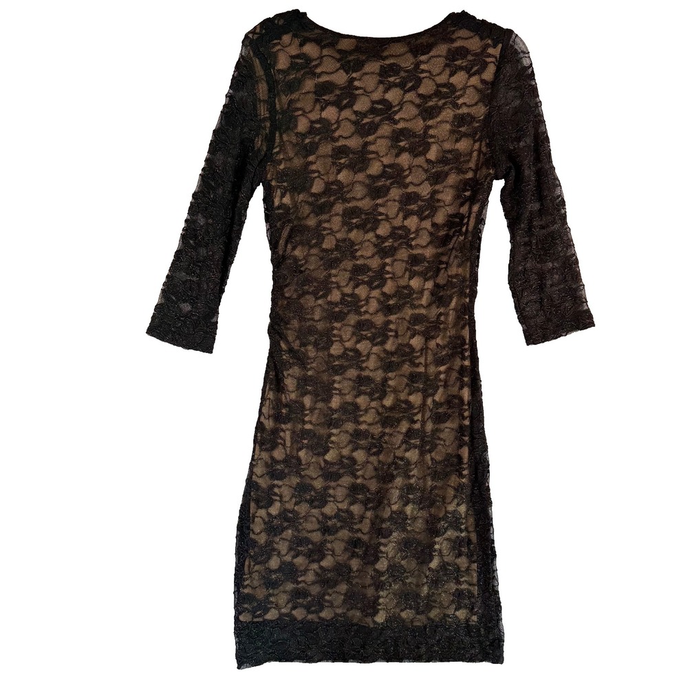 Coldwater Creek Black Lace Sheath Dress Women's 6 Wedding Guest Formal Elegant - Picture 6 of 12